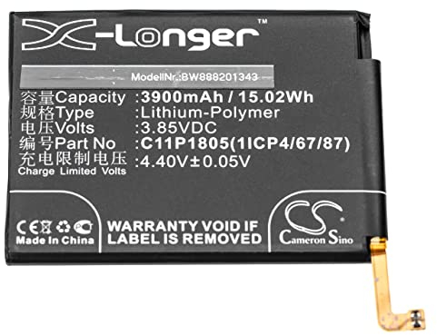 vhbw batteria compatibile con Asus ZenFone ASUS, Max M2, Max M2 Dual SIM, ZB633KL smartphone cellulare (3900mAh, 3,85V, Li-Poly)