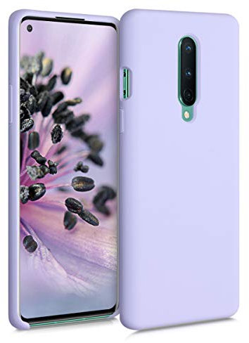 kwmobile Hülle kompatibel mit OnePlus 8 (2020) Hülle - Silikon Handy Case - Handyhülle weiche Oberfläche - kabelloses Laden - Pastell Lavendel