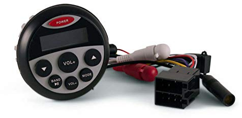 wellenshop Marine-Radio MP3 Player Wasserdicht Rund USB AUX Bluetooth Bootsradio Boot Autoradio Einbau-Radio Yacht Schiff