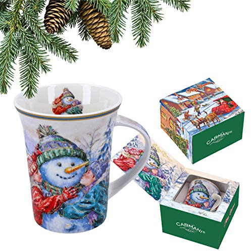 CARMANI - Porzellan-Becher mit einem Thema Weihnachten dekoriert 350ml