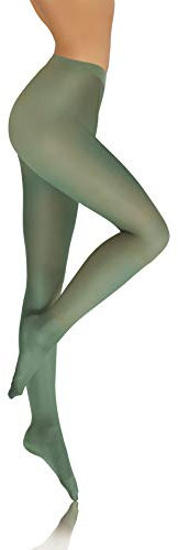 sesto senso Collants Femme Vert Opaque Lisse Microfibre 40 DEN Vert XL Smeraldo