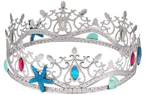 Boland 64556 - Krone Meerjungfrau, silber, für Erwachsene, Seekönigin, Nixe, Kopfschmuck, Karneval, Fasching, Fastnacht, Mottoparty, Halloween