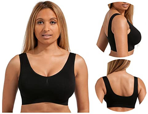 PBE 3 Pack Pack Comfort Bra Women Girls Crop Top Seamless Bra Sleep Yoga Bralette Stretch Bras Sports Vest Wireless Post Surgery Bra Wire Free