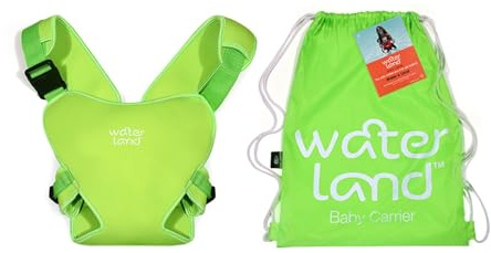 WaterLand Baby Carrier Innovative Carrier Seat for Water and Land Green - Waterproof Chest Strap for Toddlers with Adjustable Straps, Lightweight Carry Seat for Pool and Beach