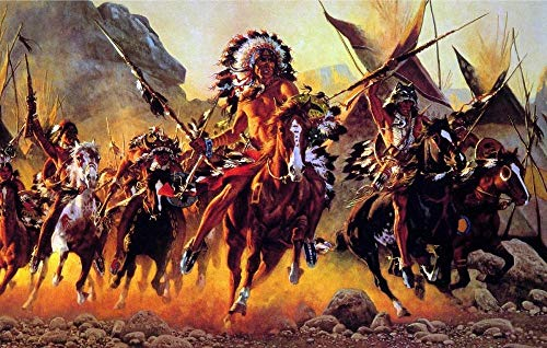 YJFGH Puzzle 1000 Teile Kinderpuzzle Spiele,Indianer-Primitiven-Reiten Retro Puzzles des Für Erwachsene Lernspielzeug-Spiel Der Kinder,Spielzeug Geschenk für Mädchen Jungen