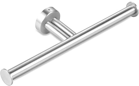 Double Roll Toilet Paper Holder Wall Mount for Bathroom Kitchen, Brushed Nickel SUS304 Stainless Steel 2 in 1 Dual Tissue Holder