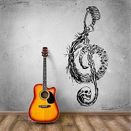 Death Style Wandtattoo Schädel Design Musik Note Wandaufkleber Dekoration Gothic Seelen Vinyl Wandbild Musik Aufkleber 42x93cm