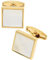 Jonwo Quadrat Perlmutt Krawattennadeln Manschettenknöpfe für Herren Silber Gold Manschettenknöpfe Cufflinks Tie Clip Hochzeit Hemd Party Geburtstag Jubiläum Kleid (Golden Manschettenknöpfe)