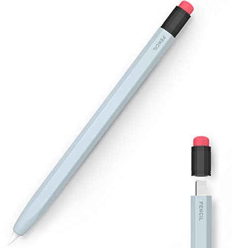 AhaStyle Classic Pencil Case for Apple Pencil 1st Generation Silicone Protective Sleeve Apple Pencil Cover Compatible with Charging (Light Blue)
