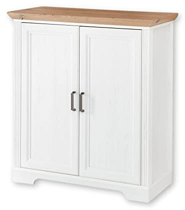 Stella Trading JASMIN Kommode in Pinie hell, Artisan Eiche Optik - Kommode im Landhausstil mit viel Stauraum - 93 x 102 x 41 cm (B/H/T)