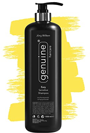 Easy Sensitive Shampoo mildes pH-neutrales Feuchtigkeitsshampoo für alle Haartypen, beruhigt Kopfhaut, verleiht Elastizität, Fülle und Glanz, 1000ml, genuine haircare