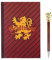 Harry Potter Notizbuch und Stift, Gryffindor-Schreibheft, Notizblock und 3D-Stift, Hogwarts Briefpapier Set - Rot