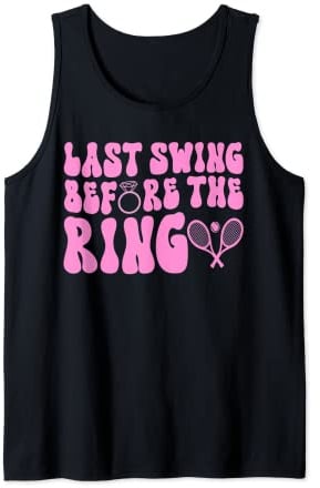 Last Swing Before the Ring Tennis Bachelorette Party Braut Tank Top