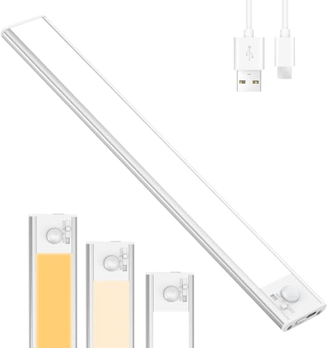 Epicflare 40CM Unterbauleuchte Küche Led 3000 mAh Schrankbeleuchtung Kabellos LEDs Sensor Licht 3 Farbmodi Dimmbar Schrankbeleuchtung mit Bewegungsmelder für Küche Garage Schrank Treppe