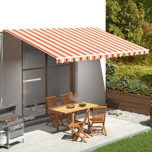 Annlera Tenda Da Sole 500x300 cm Tende Solari Da Balcone Tende Estensibili Da Esterno Tenda Parasole Tenda Da Sole Autoportante Tenda Da Sole A Bracci Giallo E Arancione