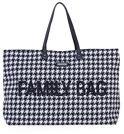 Childhome, Family Bag, Wickeltasche, Reise-/Wochenendtasche, großes Fassungsvermögen, abnehmbare Tasche inklusive, Hahnentritt