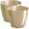 PECZEKO Pot de Fleurs Brillant, Pot de Plantes en Plastique, Pot décoratif pour Grandes et Petites Plantes, Lot de 2 Pots de Fleurs, Pots de Fleurs, Pots à Herbes, (Lot de 2) Beige, ø 20 cm