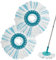 GFRED 2 Stück Wischmopp Ersatz Kompatibel Mit Leifheit Clean Twist Disc Mop Systèmes Moppkopf Ersatz Mikrofaser Sehr Saugfähig, Für alle Bodenarten Geeignet (Blau & weiß)