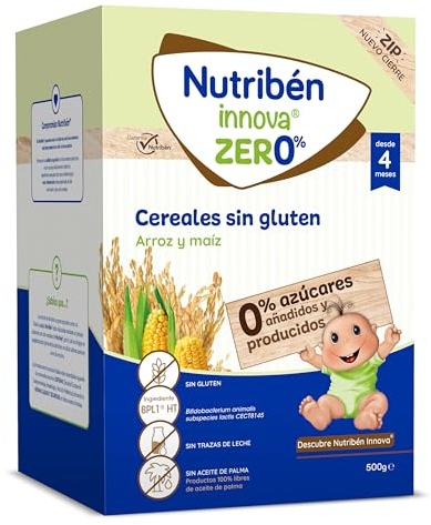 Nutribén innova ZERO 0% Gluten Free Cereals | Rice and Corn | Baby Food from 4 Months | 0% Added Sugars | No Milk Traces | 500g