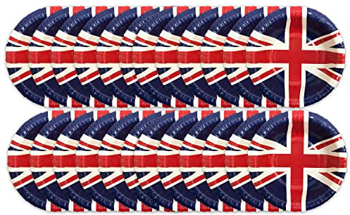 EliteKoopers Union Jack Paper Bowl King's Coronation for Sports Event Party BBQ Tableware Accessories (50 Pcs)