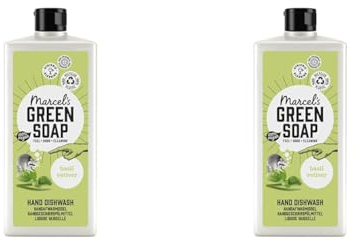 Marcel's Green Soap - Spülmittel Basilicum & Vetiver - Geschirrspülmittel - 100% Umweltfreundlich - 100% Vegan - 97% Biologisch abbaubar - 500 ml (Packung mit 2)