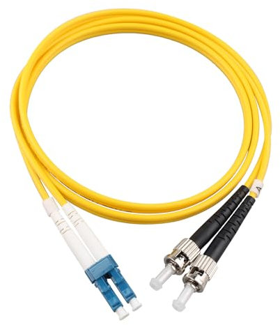 Jopto Fiber Optic Cable LC to ST 1m(3ft) Single Mode Duplex PVC LSZH Optical Fiber Jumper Cord Compatible with OS2 for Indoor Gigabit Ethernet Applications