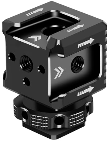 NovelGoal Dreifach-Blitzschuh-Adapter für Kaltschuh-Verlängerung, Monitorhalterung, 1/4-Zoll-Arri-Loch für Kamerakäfig Rig
