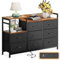 ODK Chest of Drawers Bedroom, Contains 2 USB & 2 AC Ports Sockets, Storage Dresser with 8 Fabric Drawers Suitable for Bedrooms, Living Rooms, Retro Color