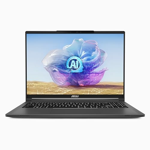 MSI Creator 16 AI Studio Laptop: Intel Ultra 9-185H, 16 Inch UHD+ MiniLED Display, NVIDIA RTX 4080, 64GB DDR5, 1TB NVMe SSD, MicroSD Card Reader, Win 11 Pro:Lunar Grey A1VIG-072US