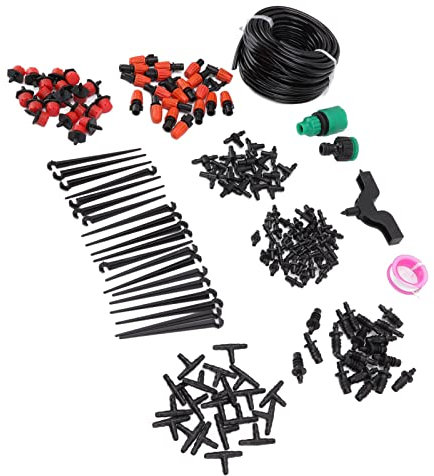 Tbest Irrigation Aries 49.2Ft D Kit D'Irrigation Système D'arrosage Automatique pour Plantes en Pot Jardin Ghouse Maison Jardinage