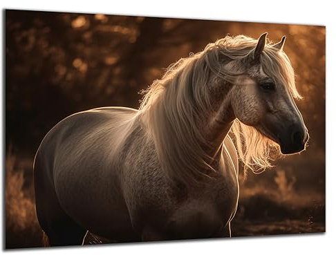 Munera Design - Bild 56x84 - Pferd Pferde-Bilder Seitenansicht - Wand-Bilder Wohnzimmer