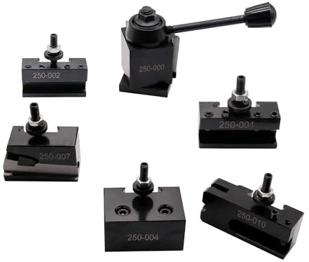 BestParts 6Pcs OXA 250-000 Wedge Type Quick Change Tool Post Set, Tool Post Lathe Holders For Mini Lathe Swing 6 - 9 Steel Material