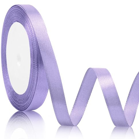 Lilla Nastro Raso 10mm*22m Per Bomboniere, Regalo, Laurea e Vaso Decorativo Da Interno - Nastrino Decorativo in Tessuto