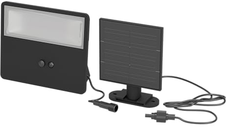 EGLO LED Solarlampe außen Panettieri, Außenlampe mit Solar Panel, Outdoor Wandlampe solar mit Bewegungsmelder, Schwarze Außenleuchte, neutralweiß, IP44, 1500 Lm