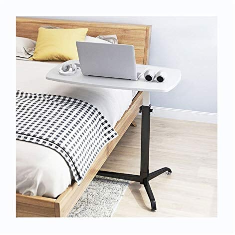Tavolino servitore con ruote per divano, tavolino servitore, vassoio, per letto o sedia, tavolino, supporto per laptop regolabile, vassoio portatile, tavolino, scrivania da studio (bianco)
