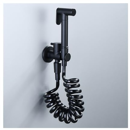 Schwarz Bidet Handbrause Set für WC, Bidet Armaturen WC Messing Wandmontiert Handheld Bidet Sprayer für Toilette mit Duschschlauch, für Personal Hygiene, Baby Cloth Diaper Sprayer(Color:B)