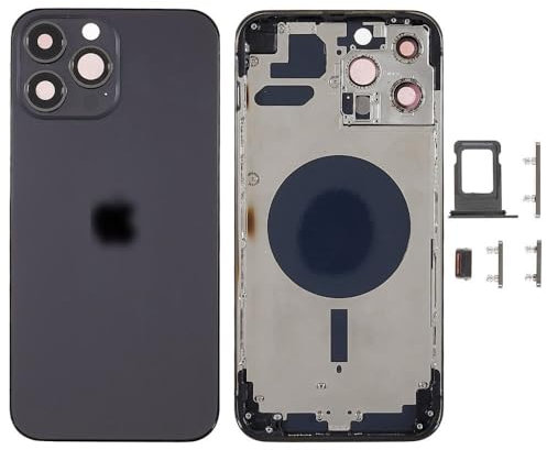 Globalstock Chassis Arriere en Vitre pour iPhone 13 Pro Max + Coque + Tiroir SIM Compatible Nu Argenté/Or/Bleu Alpin/Gris Graphite/Vert Alpin | Back Cover + Frame (Gris Graphite)