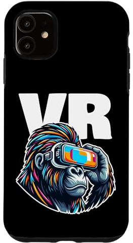 Hülle für iPhone 11 VR Gorilla Affe Virtuelle Realität Gamer bunt lustig