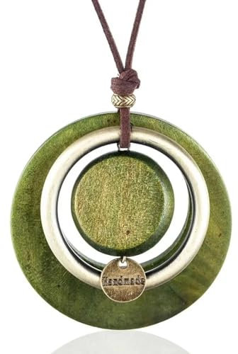 Halskette Ketten Schmuck Herren Frauen Anhänger Necklace Ring Ringe Damen Bijouterie Herren Vintage Halsbänder Halskette Koreanischen Modeschmuck Holzanhänger Handgefertigt Lange Halskette