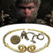 4 Stück Black Myth Wukong Spielperipherieset Gold Hoop Ring Abzeichen Windspiel Modell Replik Spiel Prop Cos Requisiten Sammlerstück Geschenk Spielzeug