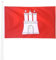 KliKil Große Hamburg-Flagge, 150 x 90 cm, mit 2 Metallösen für einfache Montage, langlebiger Druck, UV-beständig, leichter Wind, offizielle Hamburg-Dekoflagge