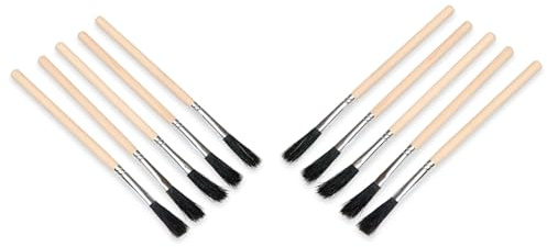 LavaTap Flux Brush 10 Pack - Pinsel mit Holzgriff mit Stahlgriff für geringen Haarausfall - Ideal zum Löten von Flussmitteln, Kleber, Harz, Handwerk, Holzbearbeitung & DIY-Projekte