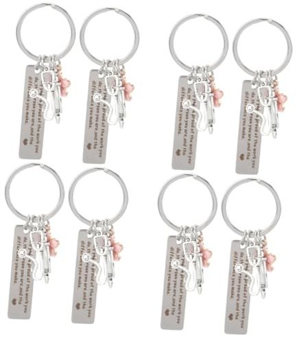 VALICLUD 4 Set Portachiavi Metallo Per Infermieri E Studenti Nursing Decorazionper Borse Per Infermieri E Laurea Infermieristica 2 Pezzi*4