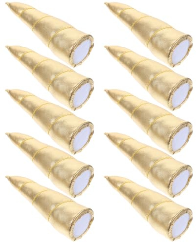 EPIGEIST 10 Stück Selbstgemacht Einhorn Horn Haarspangen Accessoires 8cm Goldfarben Leichte Bastel Materialien für Kinder Kopfschmuck Fasching und Rollenspiele