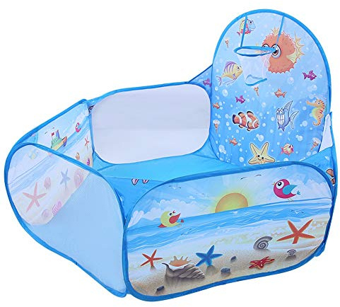 Kinderspielzelt, faltbar, Kinderspielzeug, Cartoon-Design, Ballbecken, Outdoor-Indoor-Spielhaus für Hinterhof-Parks, Partys, Tagesbetreuung, Polyester-Material, 120 x 120 x 75 cm (Maritime Welt)