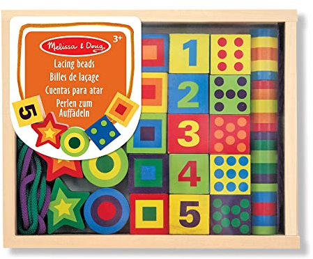 Melissa & Doug Lacing Beads , Developmental Toy , Lacing , Problem Solving , 3+ , Gift for Boy or Girl