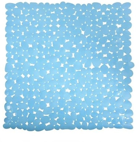 MSV Duschmatte Badematte Duscheinlage antibakteriell rutschfest mit Saugnäpfen - Hellblau - ca. 53 x 53 cm