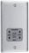 BG Electrical Dual Voltage Shaver Plug Socket, Electric Toothbrush Charger Socket, Bathroom, Raised and Slim Profile, Round Edges, Nexus Metal, 2-Pin, Brushed Steel, Grey Inserts, 115V / 240V, NBS20G
