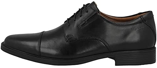 Clarks Men's Tilden Cap Derbys, Black Black Leather, 9 UK