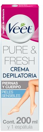 Veet Crema Depilatoria Corporal para Mujer con Aloe Vera y Vitamina E, Pieles sensibles, 200 ml (106180)